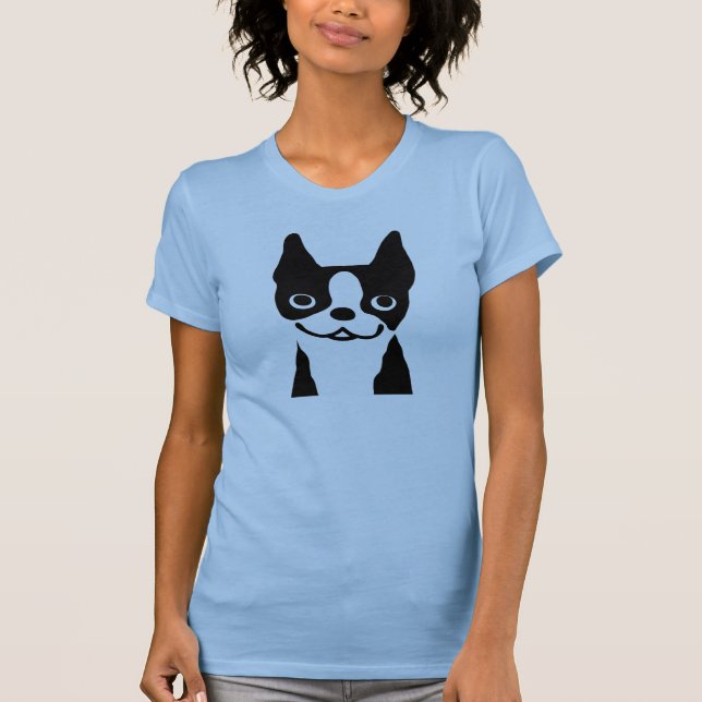 Boston Terrier| Niedlicher Cartoon - Hund T-Shirt (Vorderseite)
