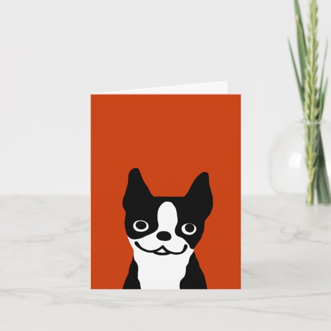 Boston-Terrier - niedlicher Gesichts-Hund Karte (Vorderseite)