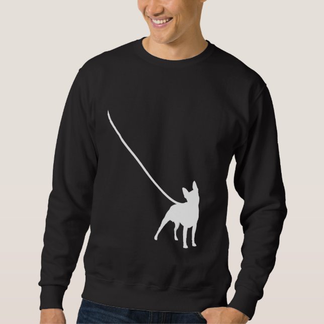 Boston Terrier on a Leash Dog Bostie Mom Dad Pet C Sweatshirt (Vorderseite)