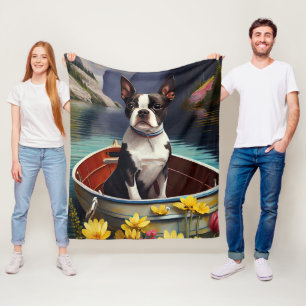Boston Terrier on a Paddle: Ein Landschaftliches A Fleecedecke