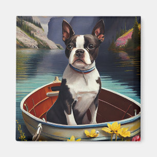 Boston Terrier on a Paddle: Ein Landschaftliches A Magnet