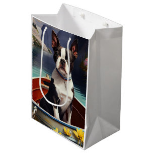 Boston Terrier on a Paddle: Ein Landschaftliches A Mittlere Geschenktüte