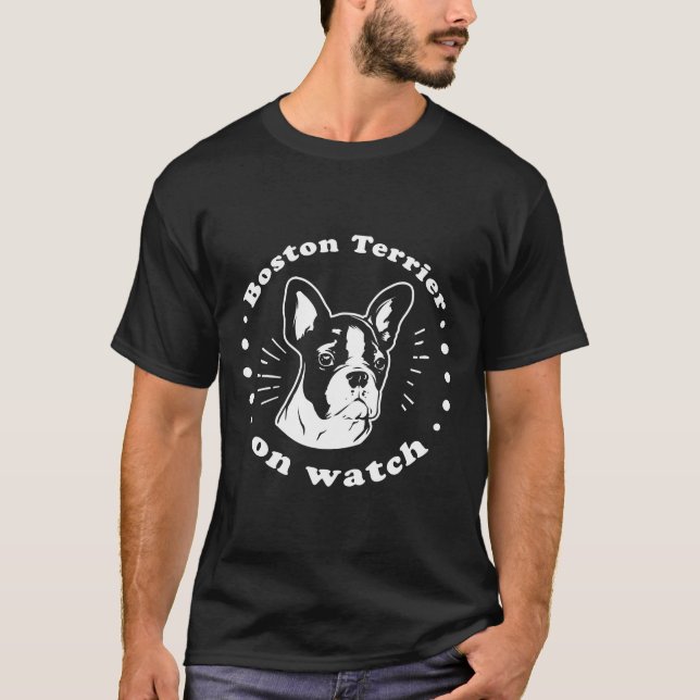 Boston Terrier on Watch T-Shirt (Vorderseite)