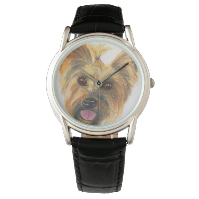 Boston Terrier Originalkunst Armbanduhr (Vorderseite)