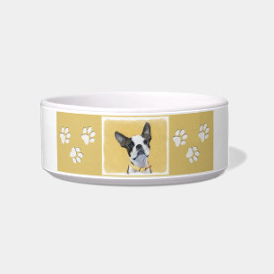 Boston Terrier Painting - Niedliche Original Dog A Napf