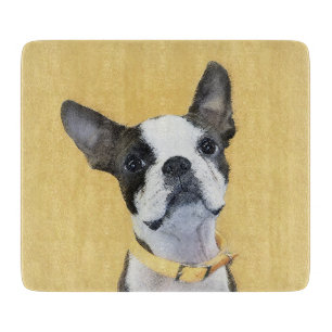 Boston Terrier Painting - Niedliche Original Dog A Schneidebrett