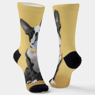 Boston Terrier Painting - Niedliche Original Dog A Socken