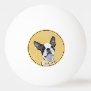 Boston Terrier Painting - Niedliche Original Dog A Tischtennisball