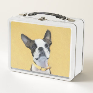 Boston Terrier Painting - Niedliche Original Hund  Metall Brotdose