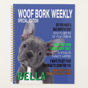Boston Terrier Parody Magazine Cover Planer