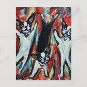 Boston Terrier Party Liebe Postkarte