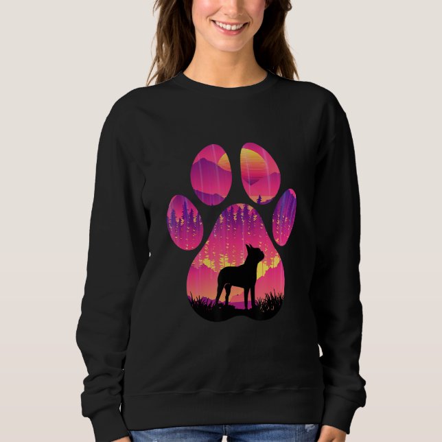 Boston Terrier Paw Mom Dad Dog  Women Men Sweatshirt (Vorderseite)