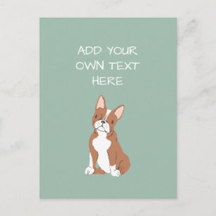 Boston Terrier Personalisiert Dog Name Postcard Postkarte