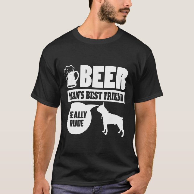 Boston Terrier Pet Dog Bester Freund Zitat T-Shirt (Vorderseite)