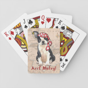 Boston Terrier Pirate Spielkarten