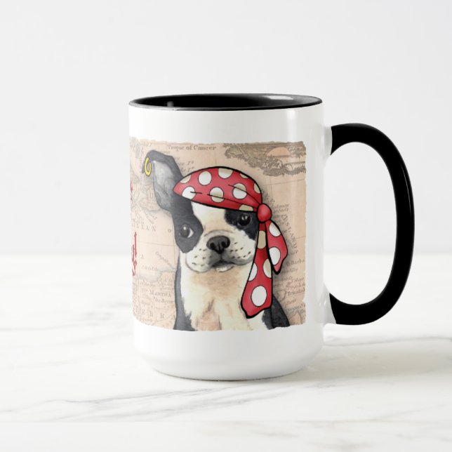 Boston Terrier Pirate Tasse (Rechts)