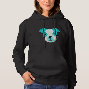 Boston Terrier Pop Art Aquamarin Hoodie