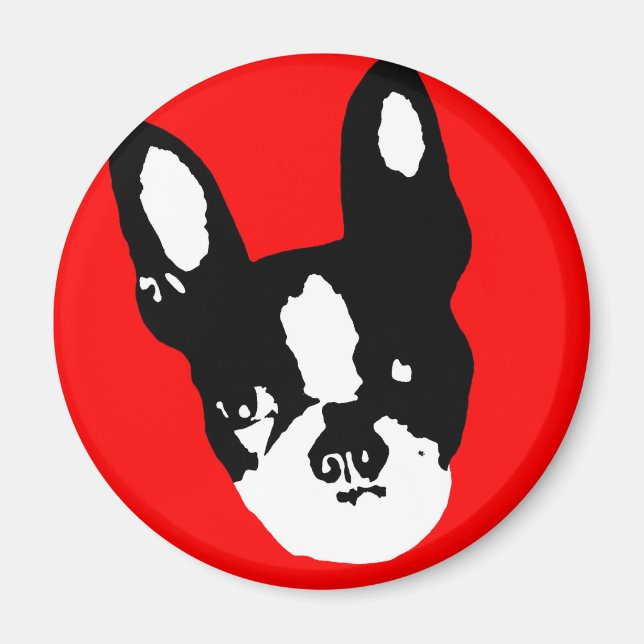 Boston Terrier Pop Art Magnet (Vorne)