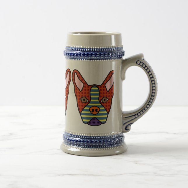 Boston-Terrier-Pop-Kunst Bierglas (Rechts)