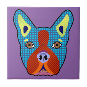 Boston-Terrier-Pop-Kunst Fliese