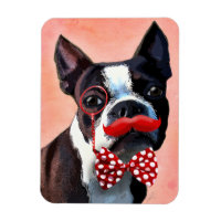 Boston Terrier Portrait mit Red Bow Krawatte und 2