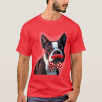 Boston Terrier Portrait mit Red Bow Krawatte und 2