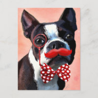 Boston Terrier Portrait mit Red Bow Krawatte und 3