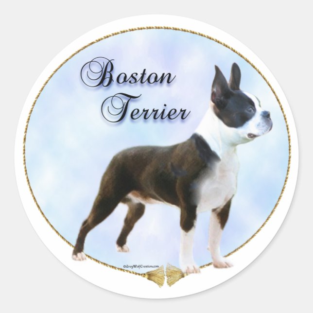 Boston Terrier Portrait Sticker (Vorderseite)