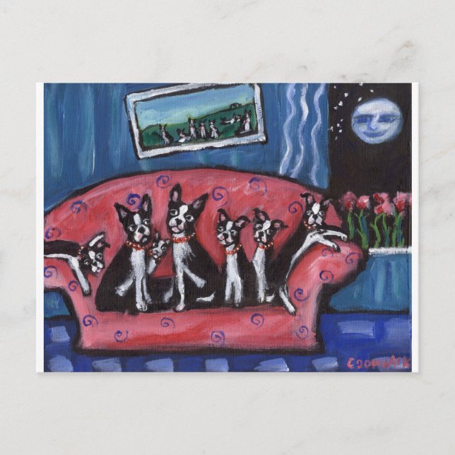 Boston Terrier Postkarte (Vorderseite)