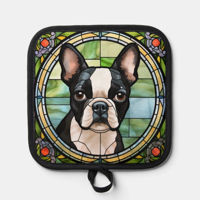 Boston Terrier Pot Holders Topflappen (Vorderseite)
