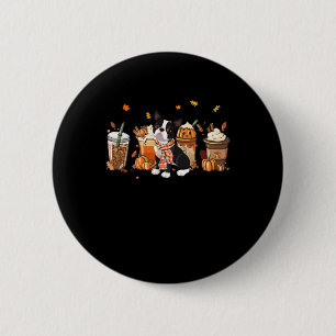 Boston Terrier Pumpkin Gewürz Latte Iced Herbsthun Button