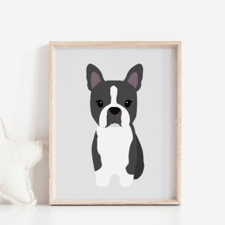 Boston Terrier Puppy Kinderzimmer & Kids Room Post Poster
