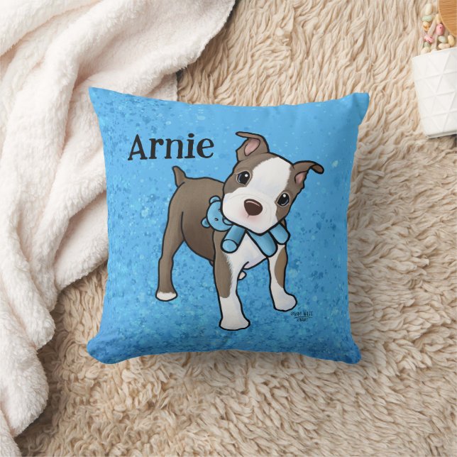 Boston Terrier Puppy Throw Kissen (Decke)