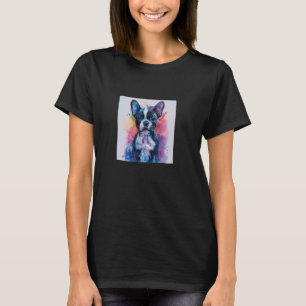 Boston Terrier Puppy Watercolor - farbige Grafik 1 T-Shirt