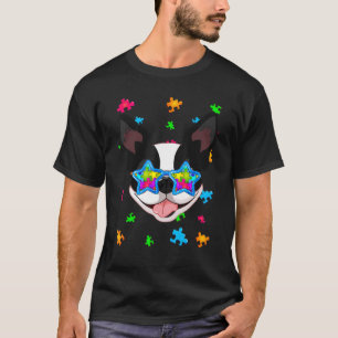 Boston Terrier Puzzle Autism Awareness Hund T-Shirt