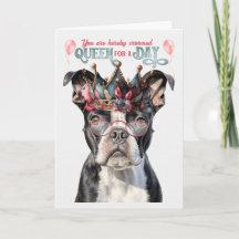 Boston Terrier Queen für einen Tag Funny Birthday