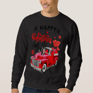 Boston Terrier Red Truck Valentinstag Funny Dog Sweatshirt