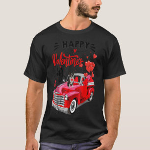Boston Terrier Red Truck Valentinstag Funny Dog T-Shirt