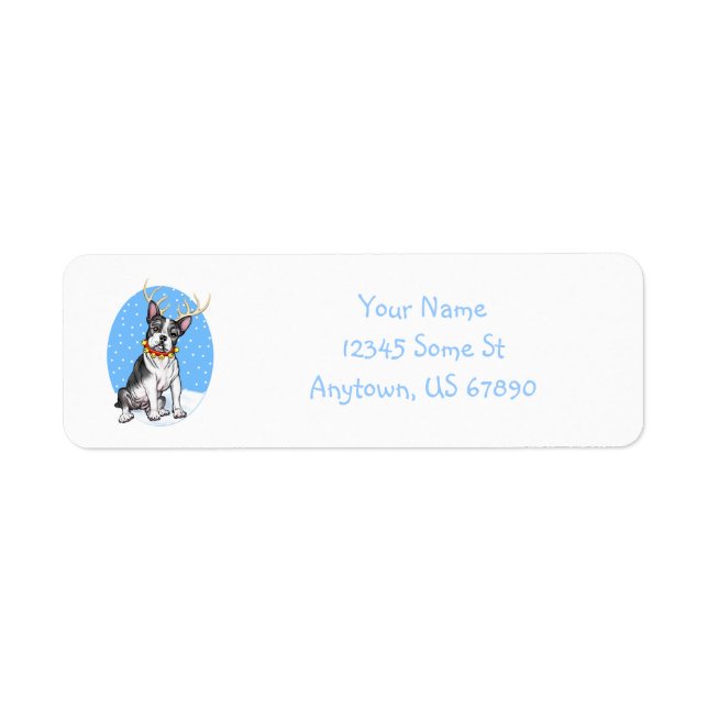 Boston Terrier Reindeer Labels (Vorne)