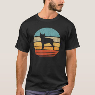 Boston Terrier Retro Vintag 60er 70er Sunset Dog L T-Shirt