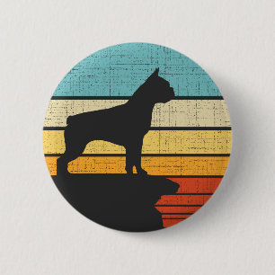 Boston Terrier Retro Vintage 60er 70er Jahre Hund Button