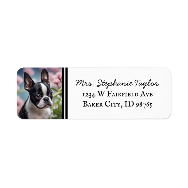 Boston Terrier Return Address Label (Vorne)