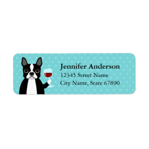 Boston-Terrier-Rücksendeadressen-Aufkleber