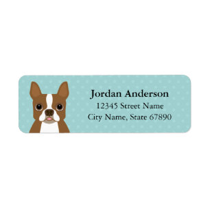 Boston-Terrier-Rücksendeadressen-Aufkleber