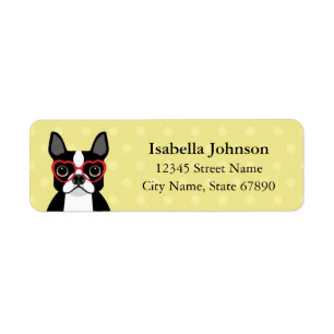 Boston-Terrier-Rücksendeadressen-Aufkleber