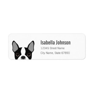 Boston Terrier Rücksendeadressen-Aufklebers