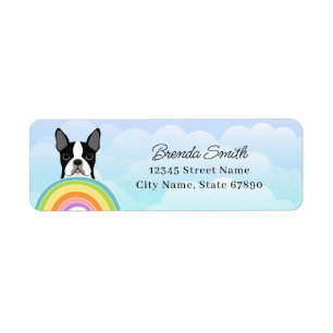 Boston Terrier Rücksendeadressen-Aufklebers