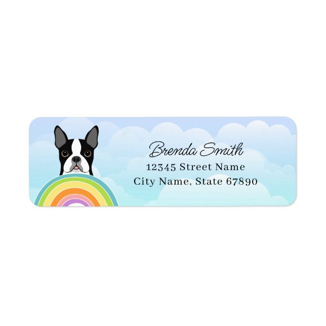 Boston Terrier Rücksendeadressen-Aufklebers (Vorne)