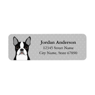 Boston Terrier Rücksendeadressen-Aufklebers