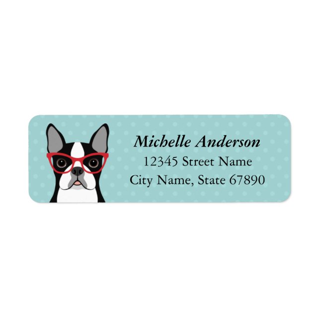 Boston Terrier Rücksendeadressen-Aufklebers (Vorne)